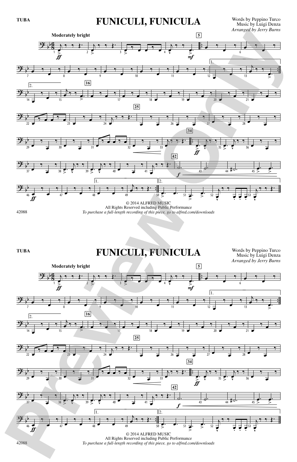 Funiculi, Funicula: Tuba
