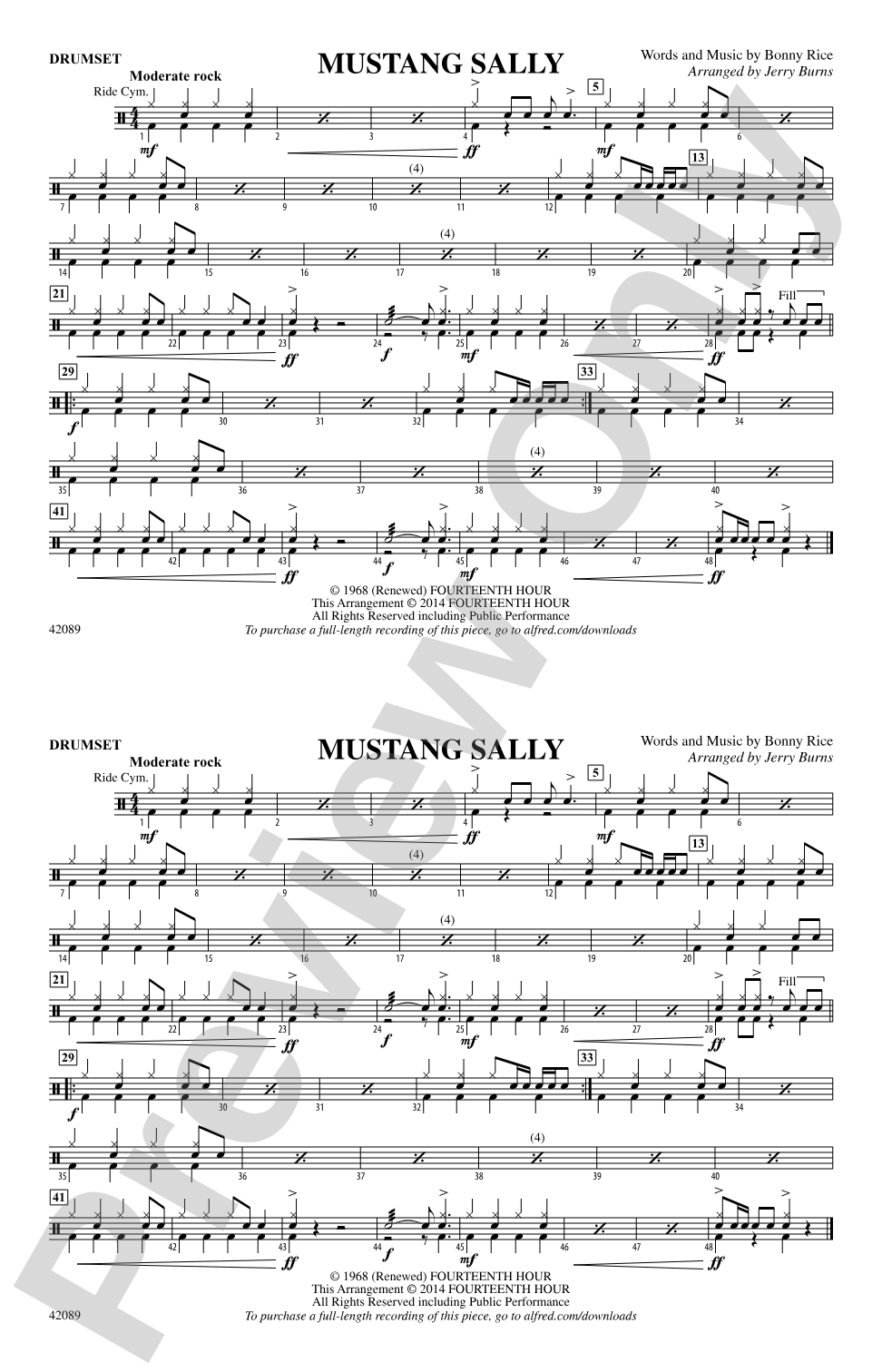 Mustang Sally: Drums