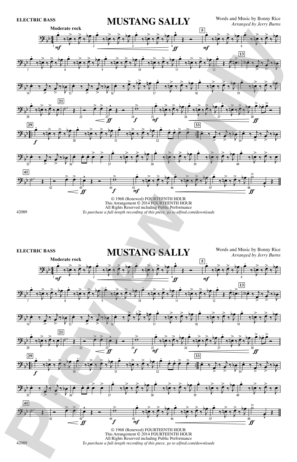 Mustang Sally: Electric Bass