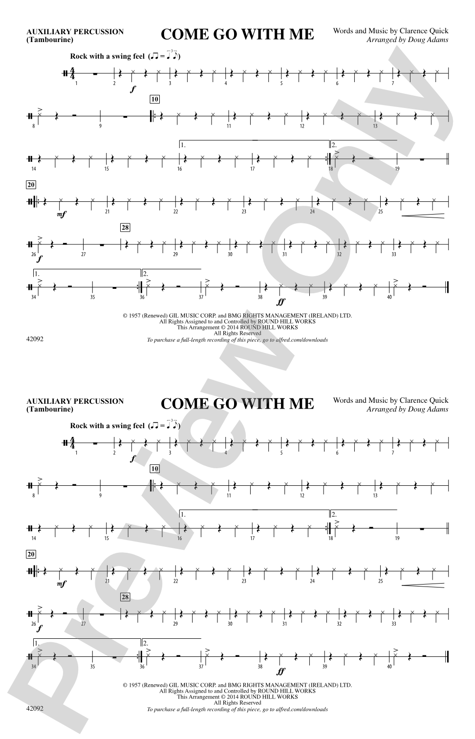 Come Go with Me: Auxiliary Percussion