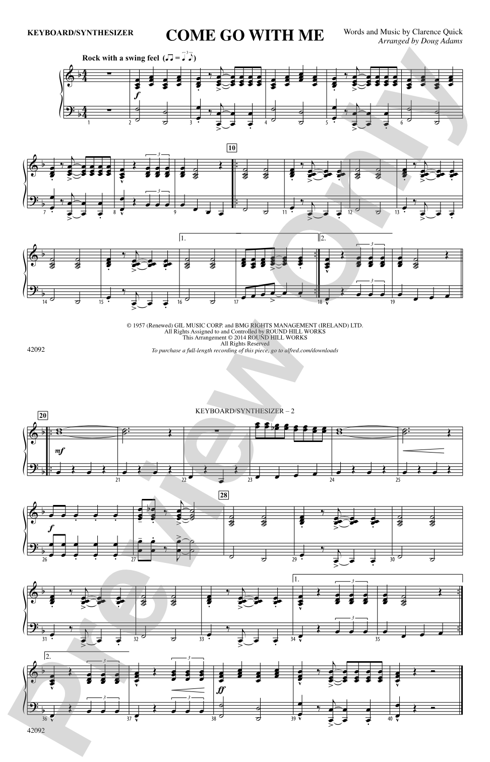 Come Go with Me: Piano Accompaniment