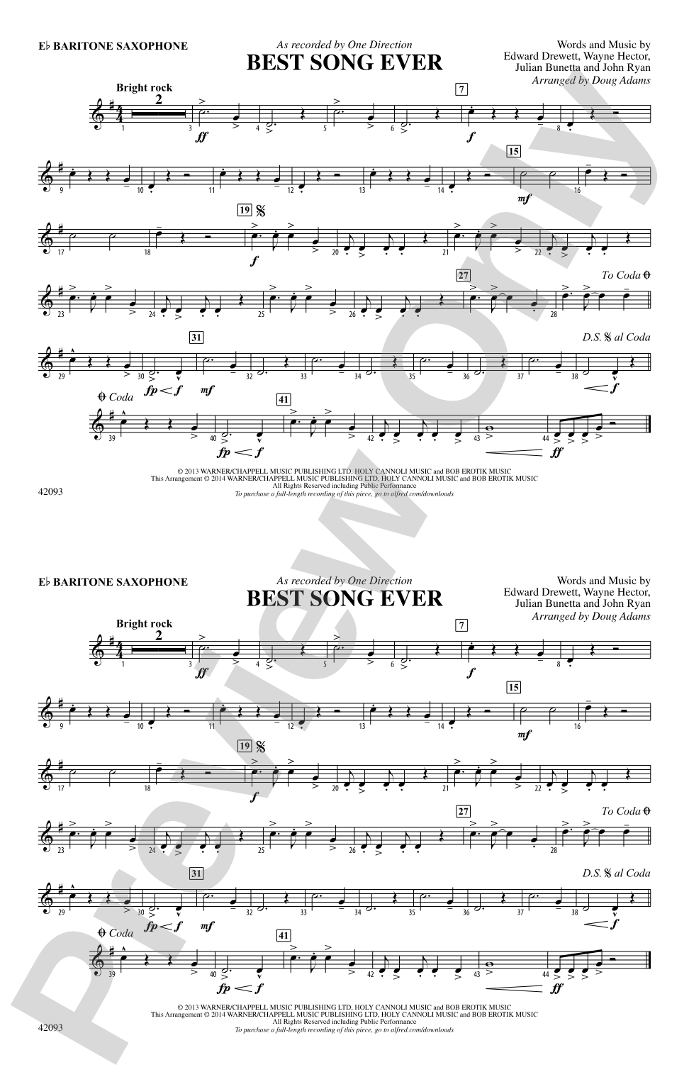 Best Song Ever: E-flat Baritone Saxophone
