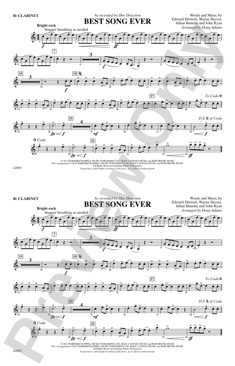 Best Song Ever: 1st B-flat Clarinet
