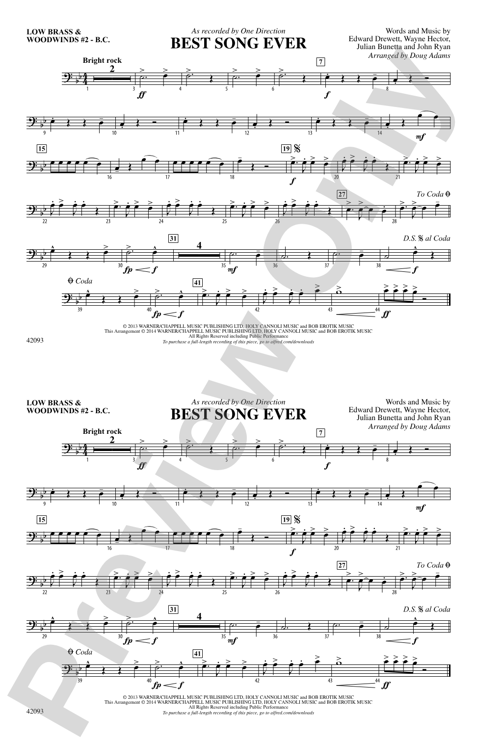 Best Song Ever: Low Brass & Woodwinds #2 - Bass Clef