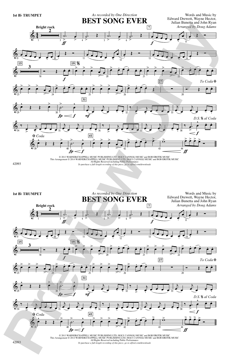 Best Song Ever: 1st B-flat Trumpet