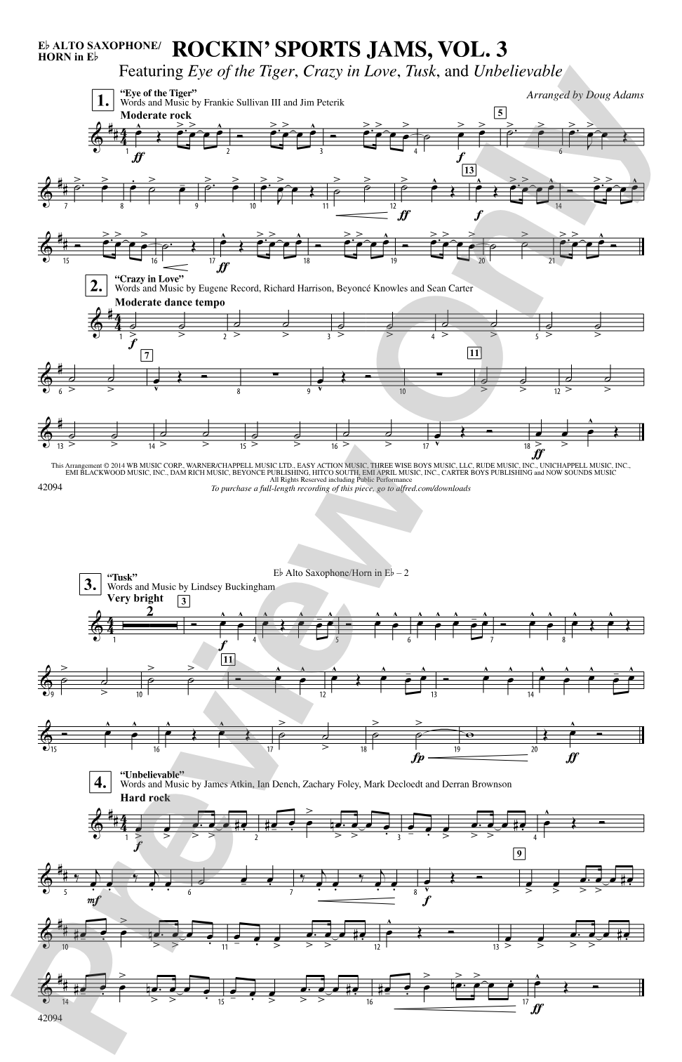 Rockin' Sports Jams, Vol. 3: E-flat Alto Saxophone