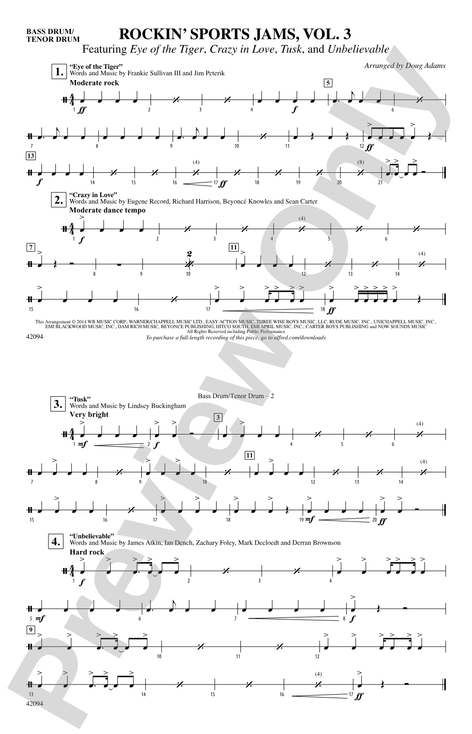 Rockin' Sports Jams, Vol. 3: Bass Drum/Tenor Drum