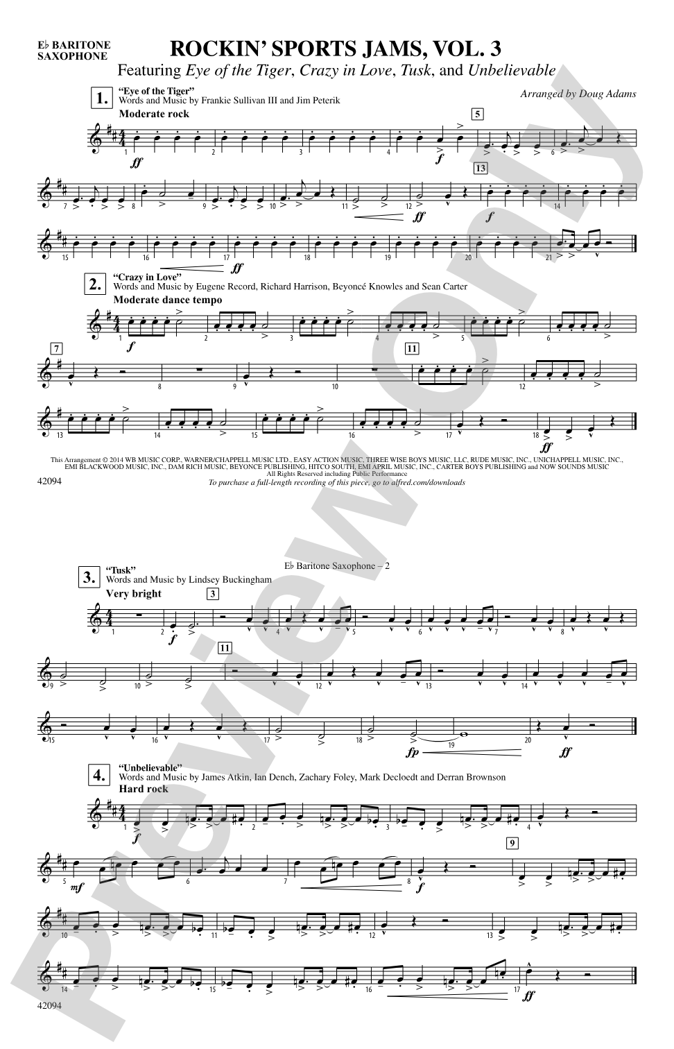 Rockin' Sports Jams, Vol. 3: E-flat Baritone Saxophone