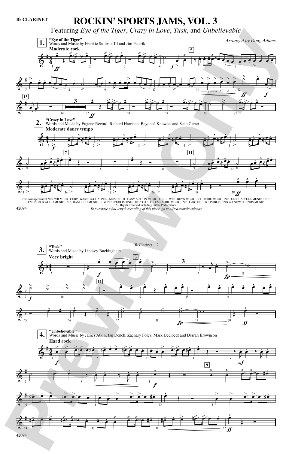 Rockin' Sports Jams, Vol. 3: 1st B-flat Clarinet