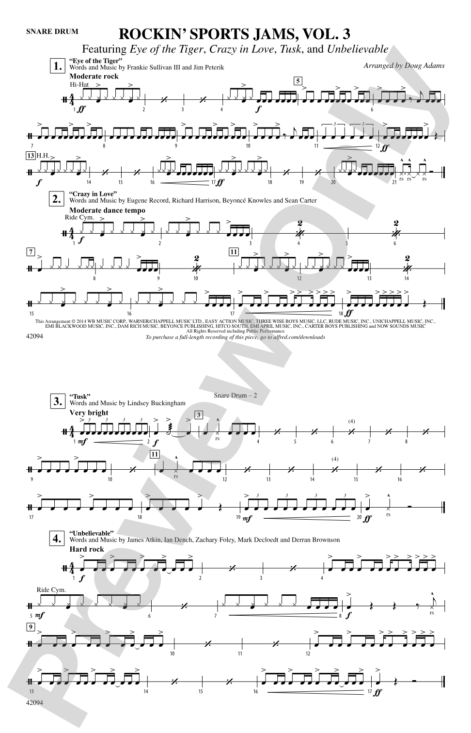 Rockin' Sports Jams, Vol. 3: Snare Drum
