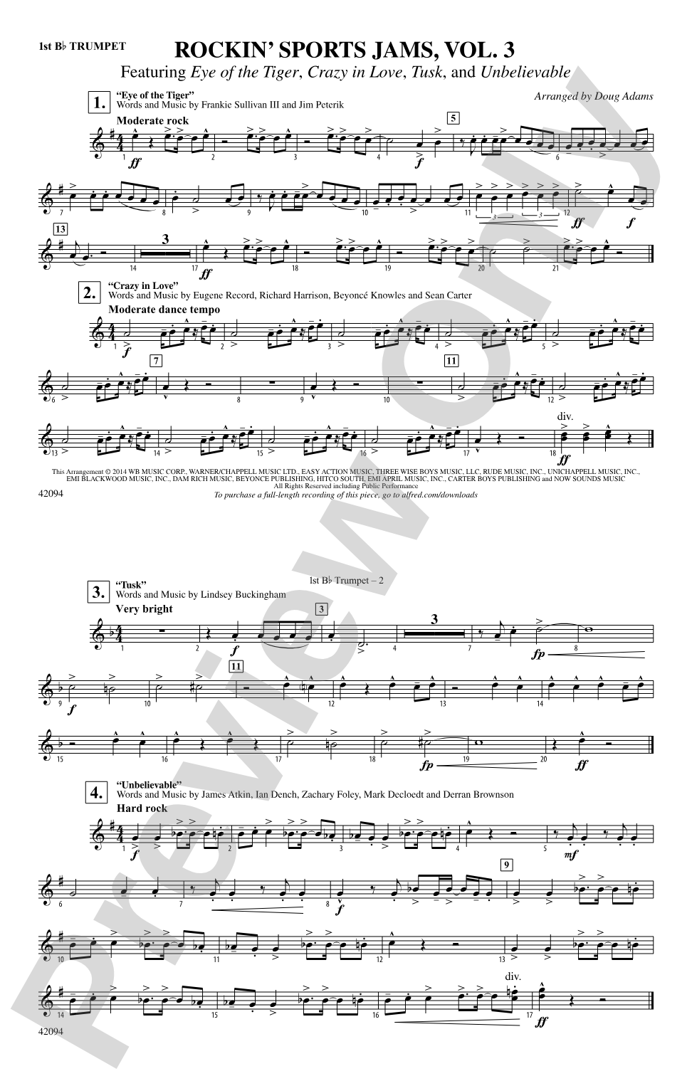 Rockin' Sports Jams, Vol. 3: 1st B-flat Trumpet