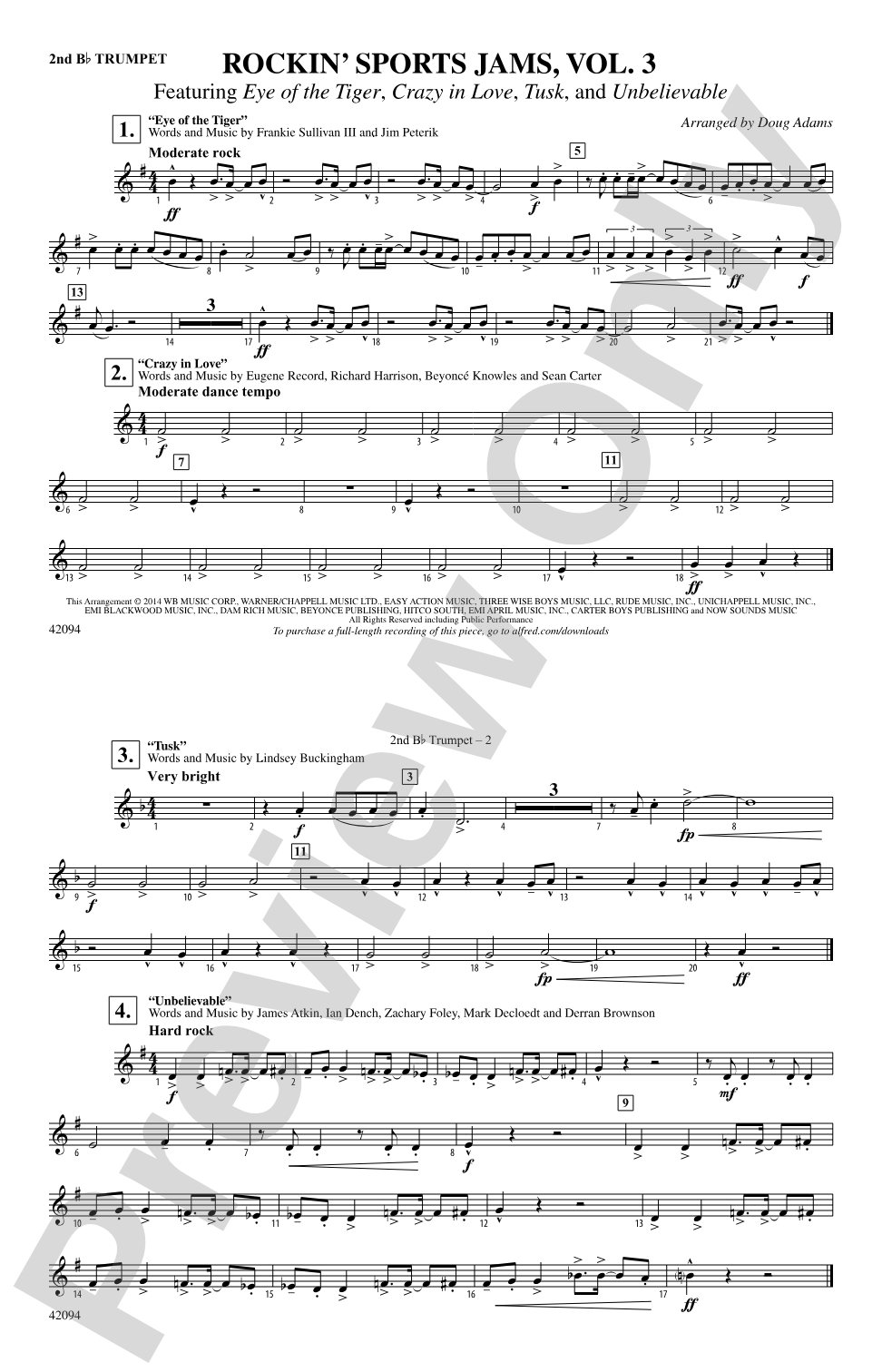 Rockin' Sports Jams, Vol. 3: 2nd B-flat Trumpet