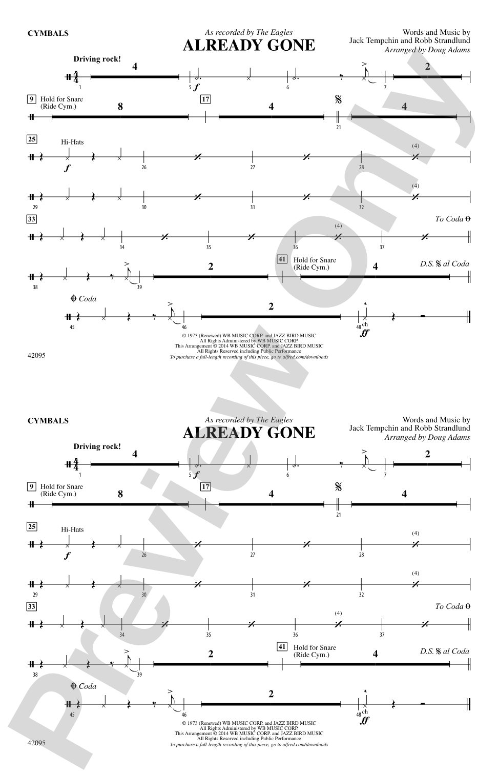 Already Gone: Cymbals