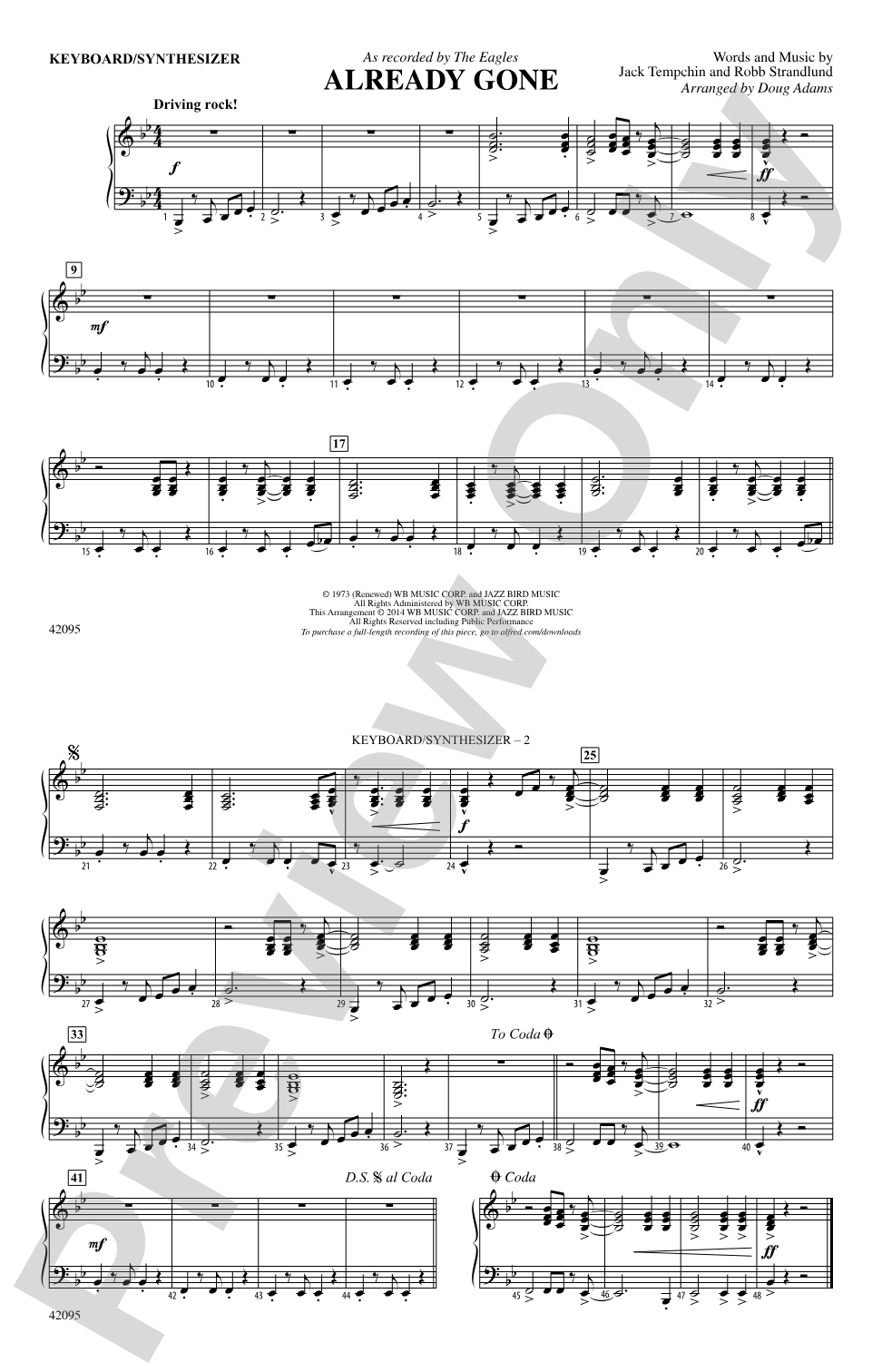 Already Gone: Piano Accompaniment