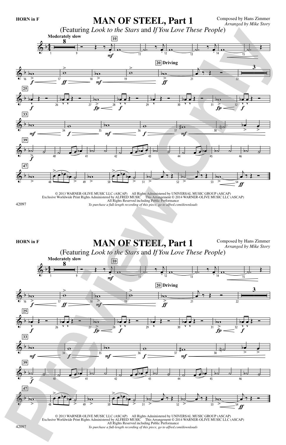 Man of Steel, Part 1: 1st F Horn