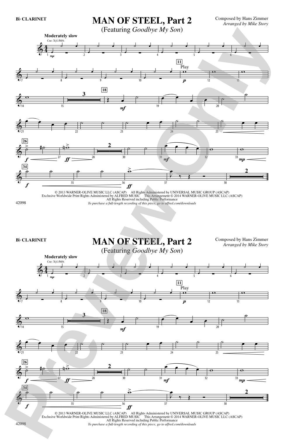Man of Steel, Part 2: 1st B-flat Clarinet