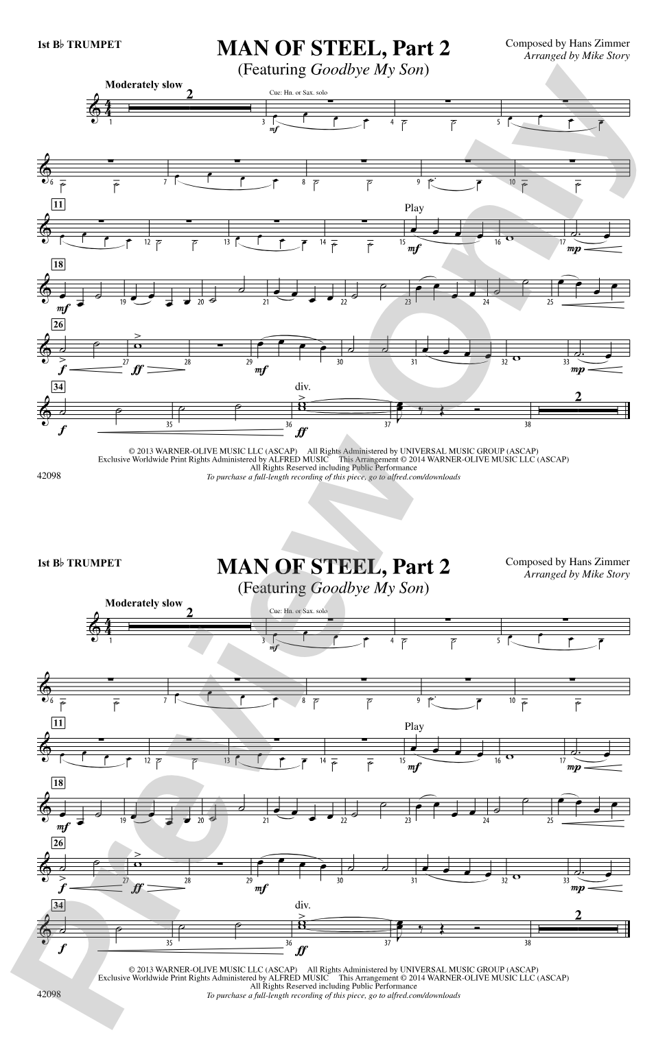 Man of Steel, Part 2: 1st B-flat Trumpet