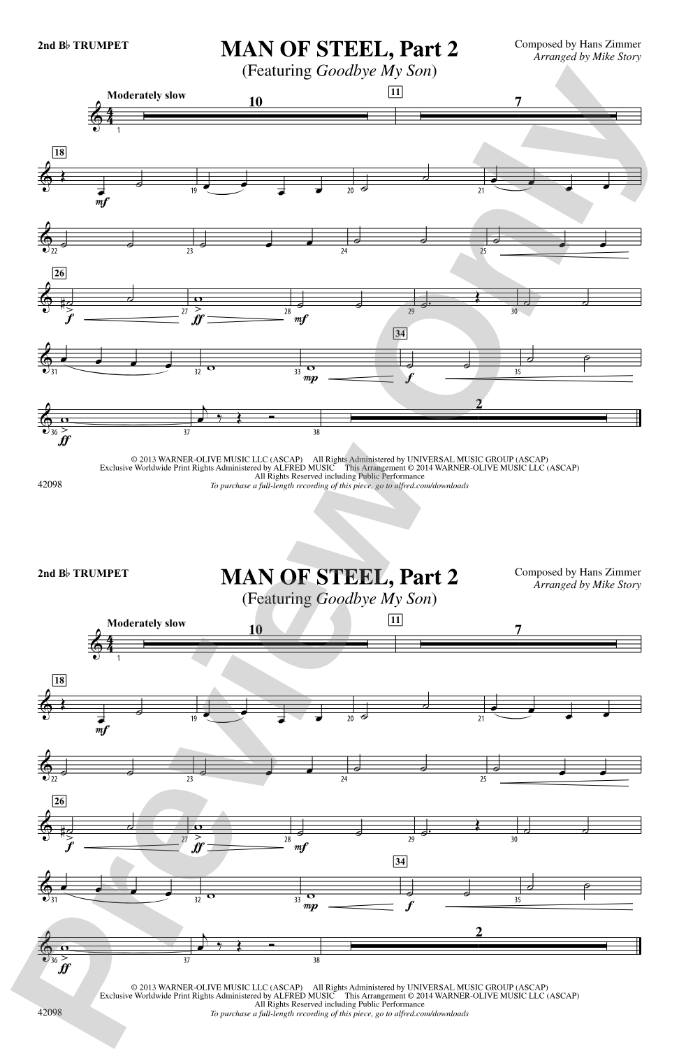 Man of Steel, Part 2: 2nd B-flat Trumpet