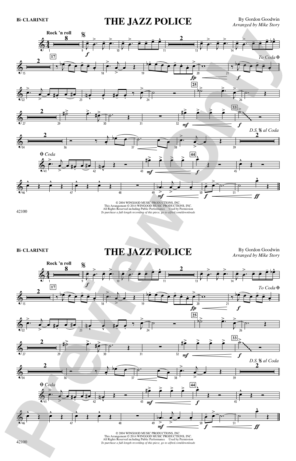 The Jazz Police: 1st B-flat Clarinet
