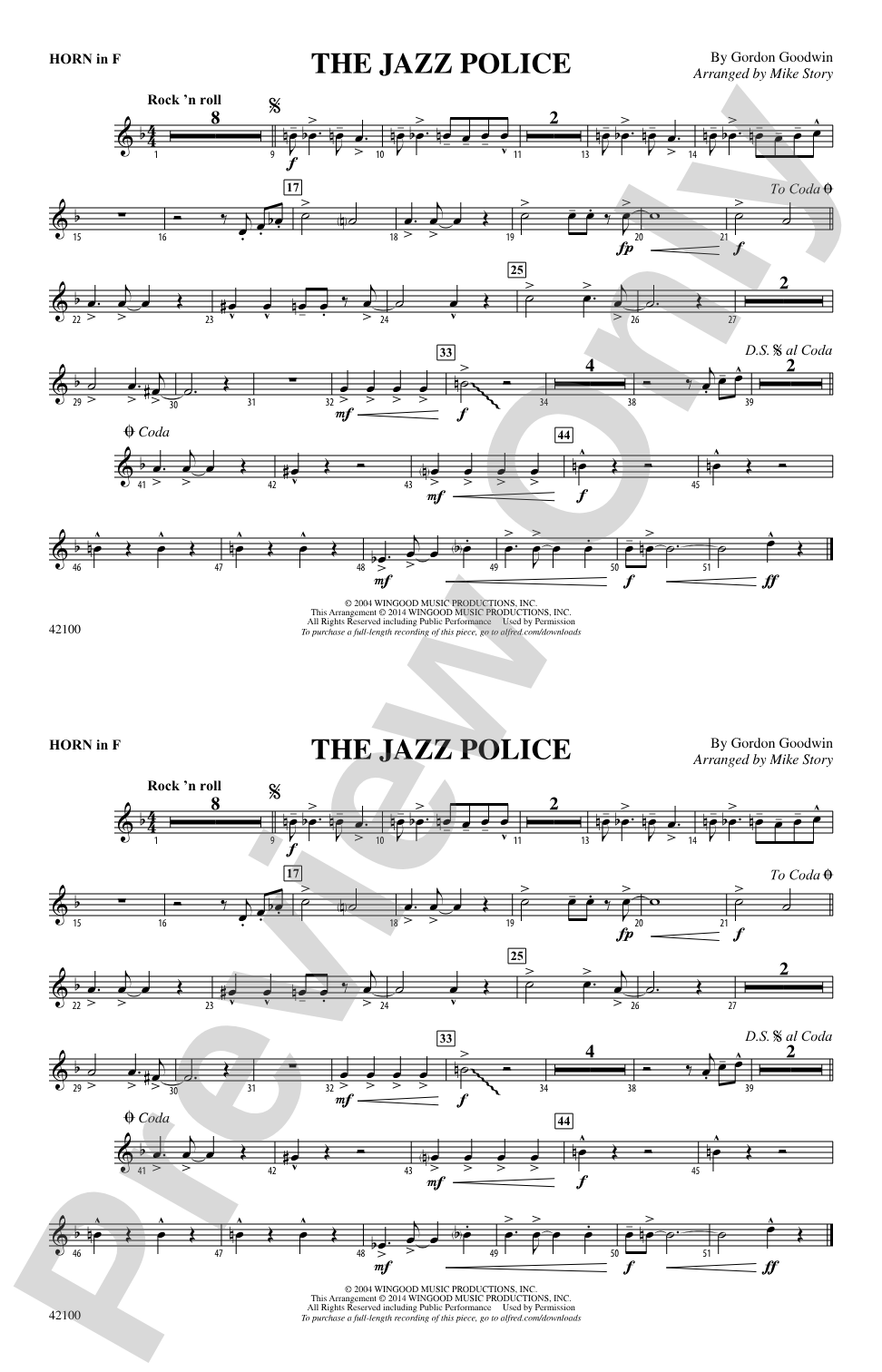 The Jazz Police: 1st F Horn