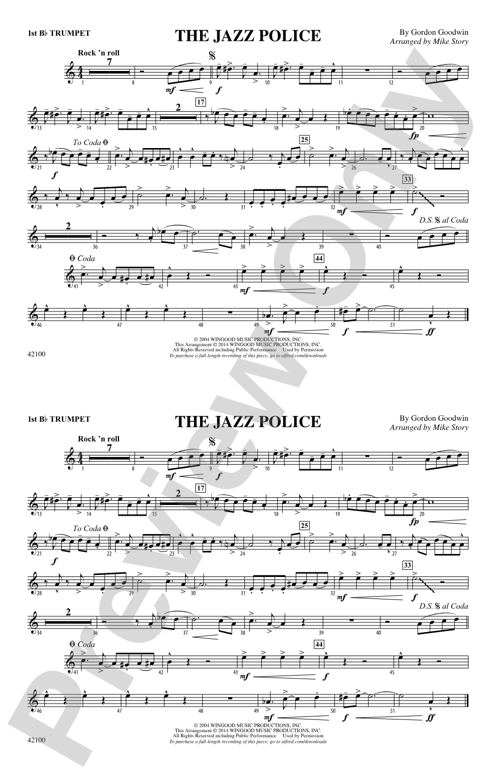 The Jazz Police: 1st B-flat Trumpet