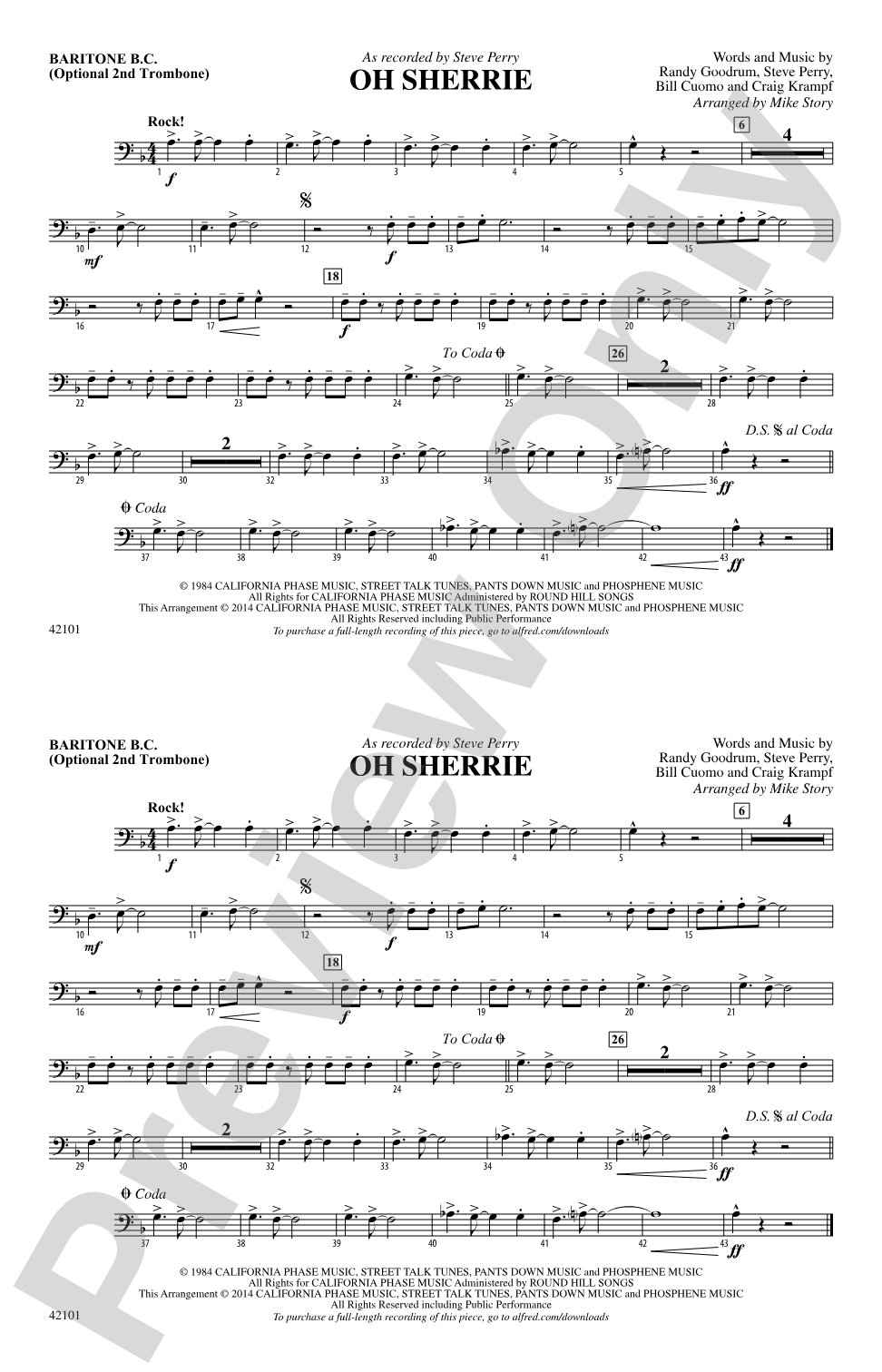 Oh Sherrie: Baritone B.C.