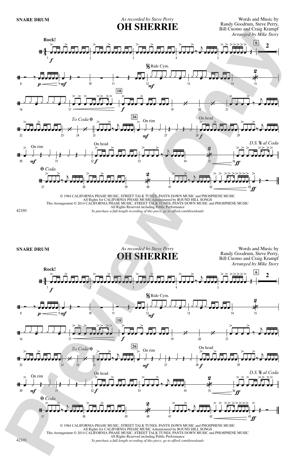 Oh Sherrie: Snare Drum