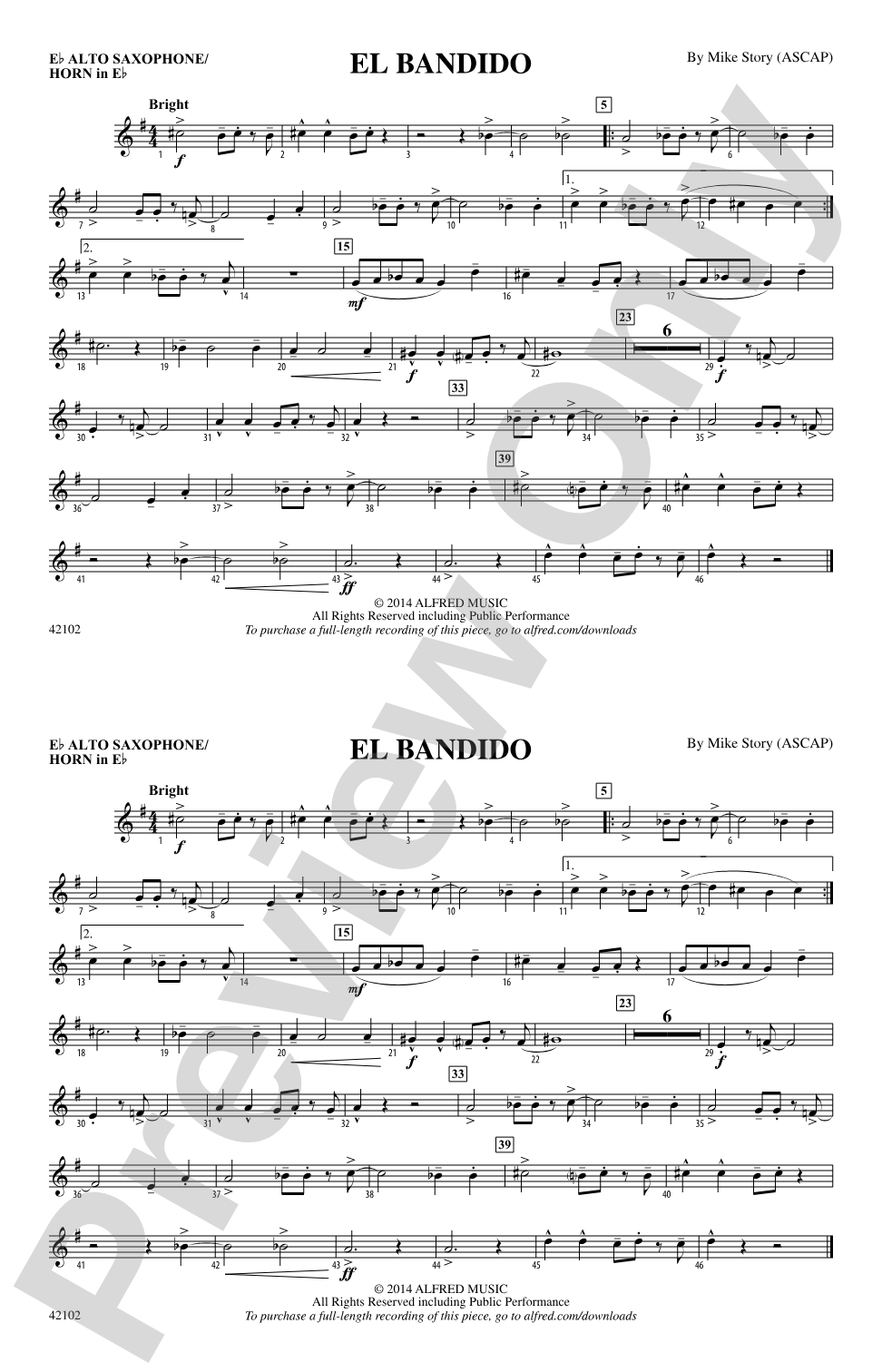 El Bandido: E-flat Alto Saxophone