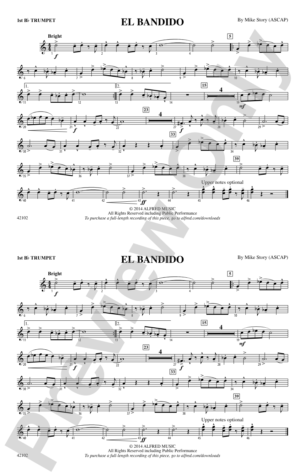 El Bandido: 1st B-flat Trumpet