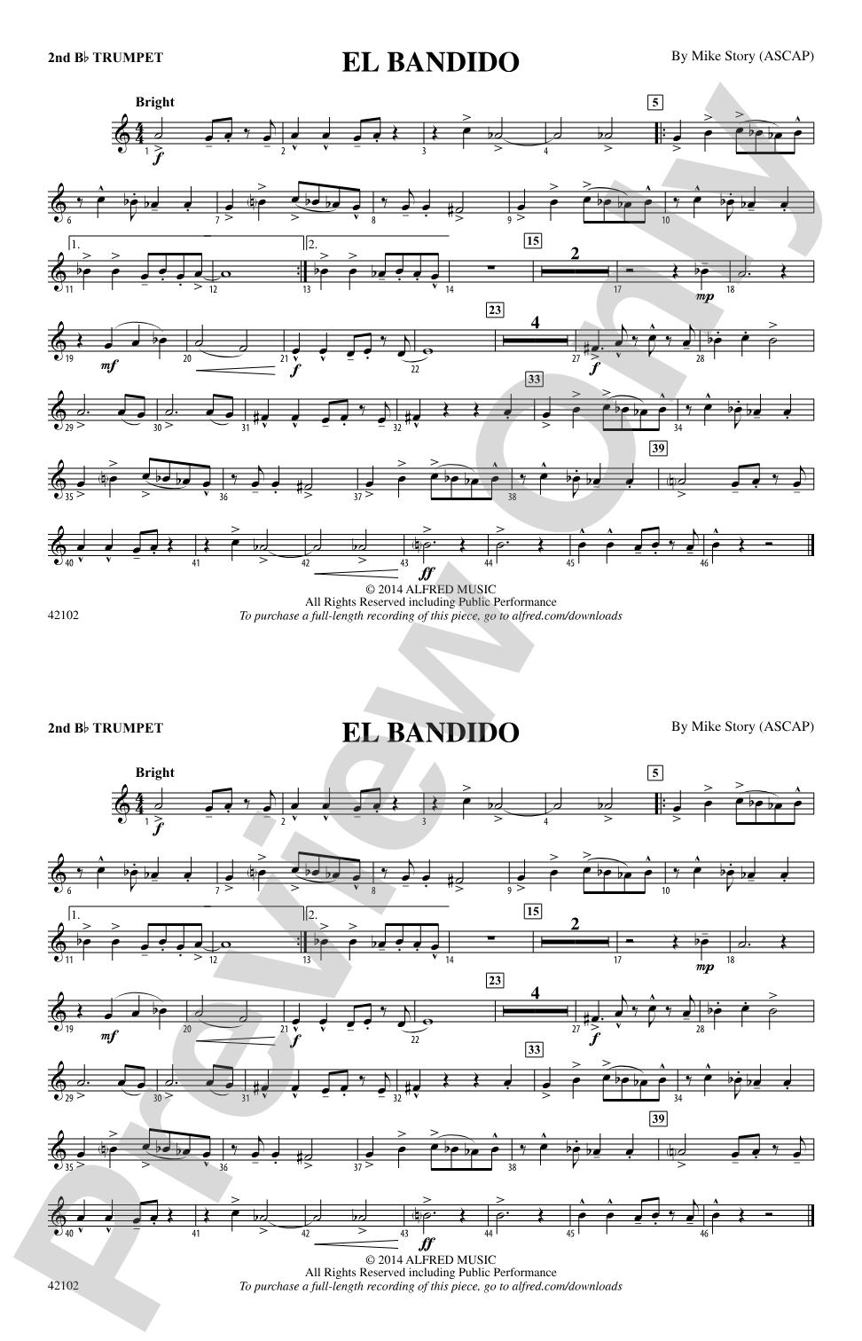 El Bandido: 2nd B-flat Trumpet