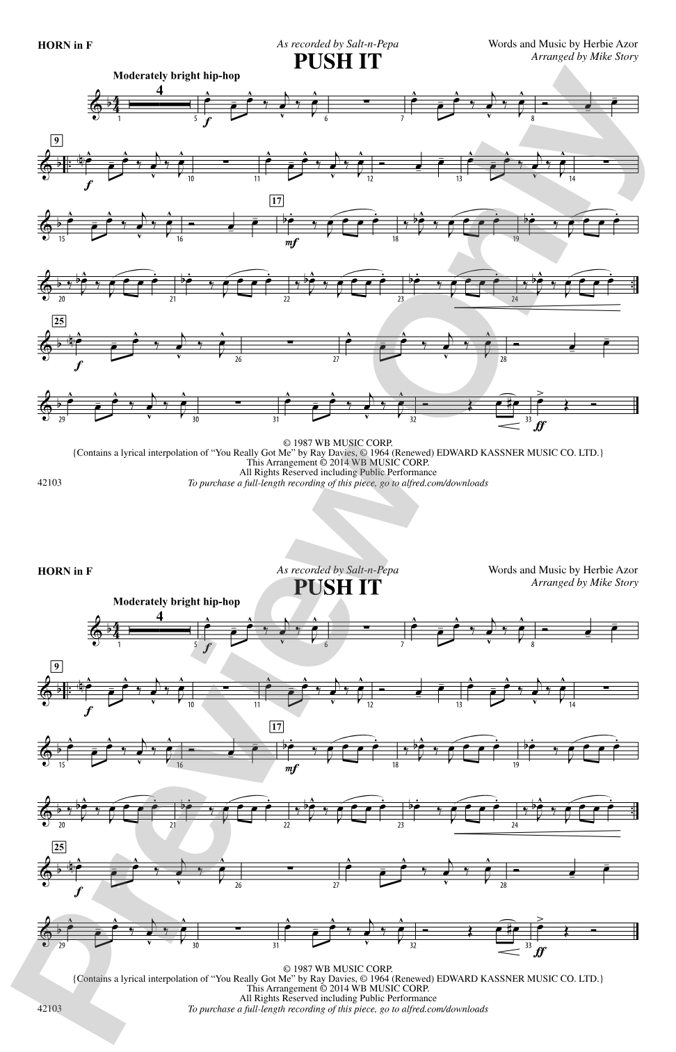 Push It: 1st F Horn