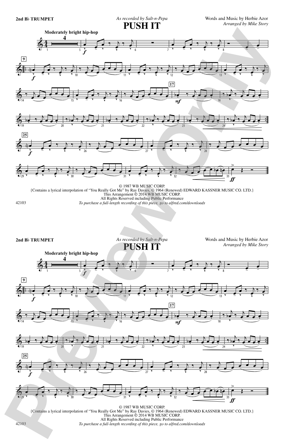 Push It: 2nd B-flat Trumpet