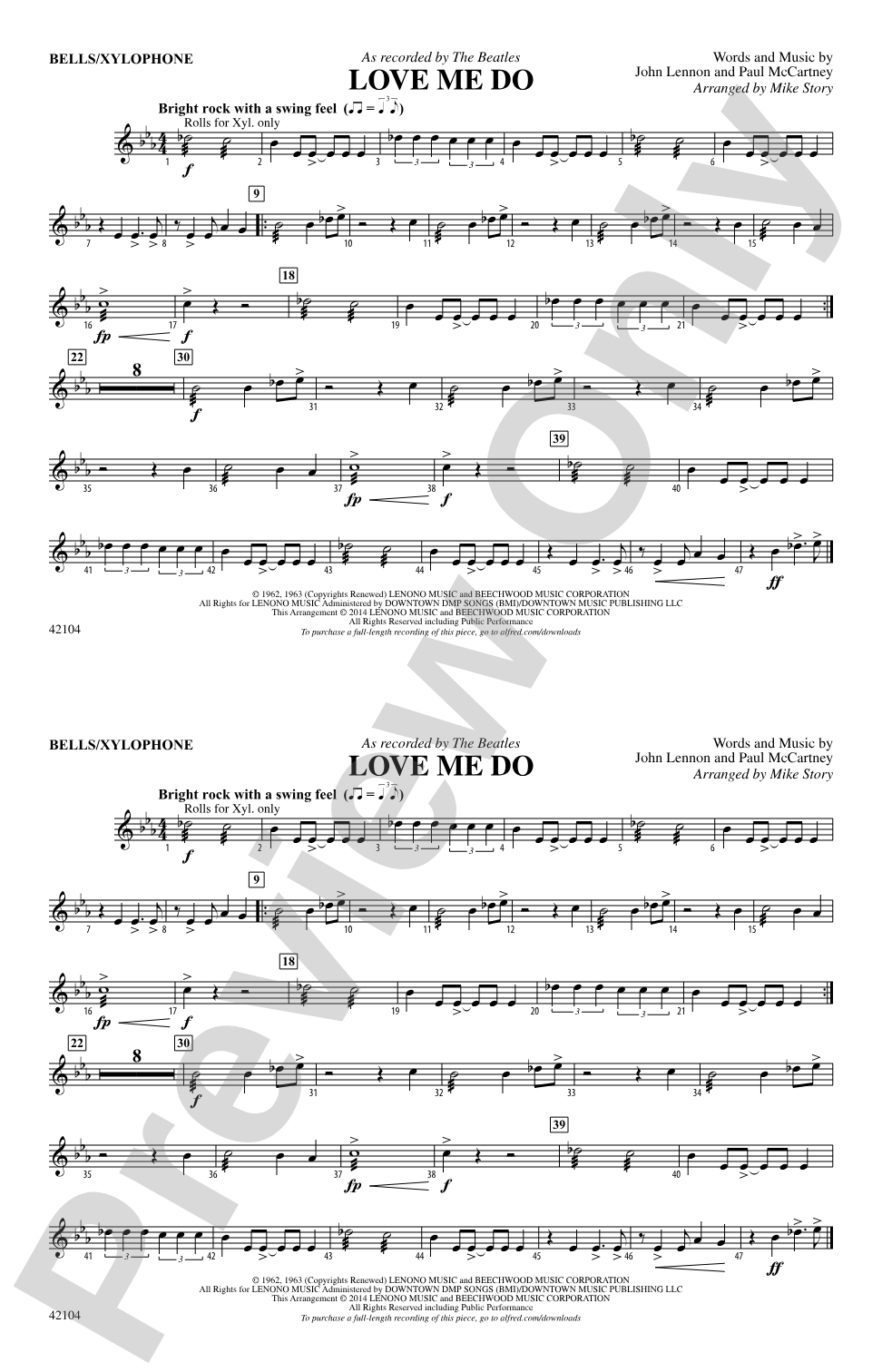 Love Me Do: B-flat Bass Saxophone