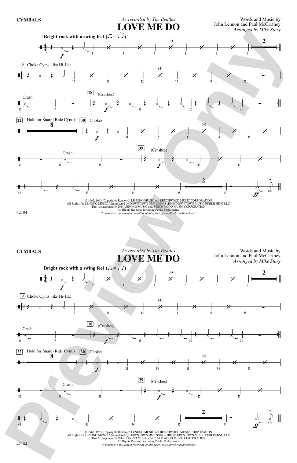 Love Me Do: Cymbals