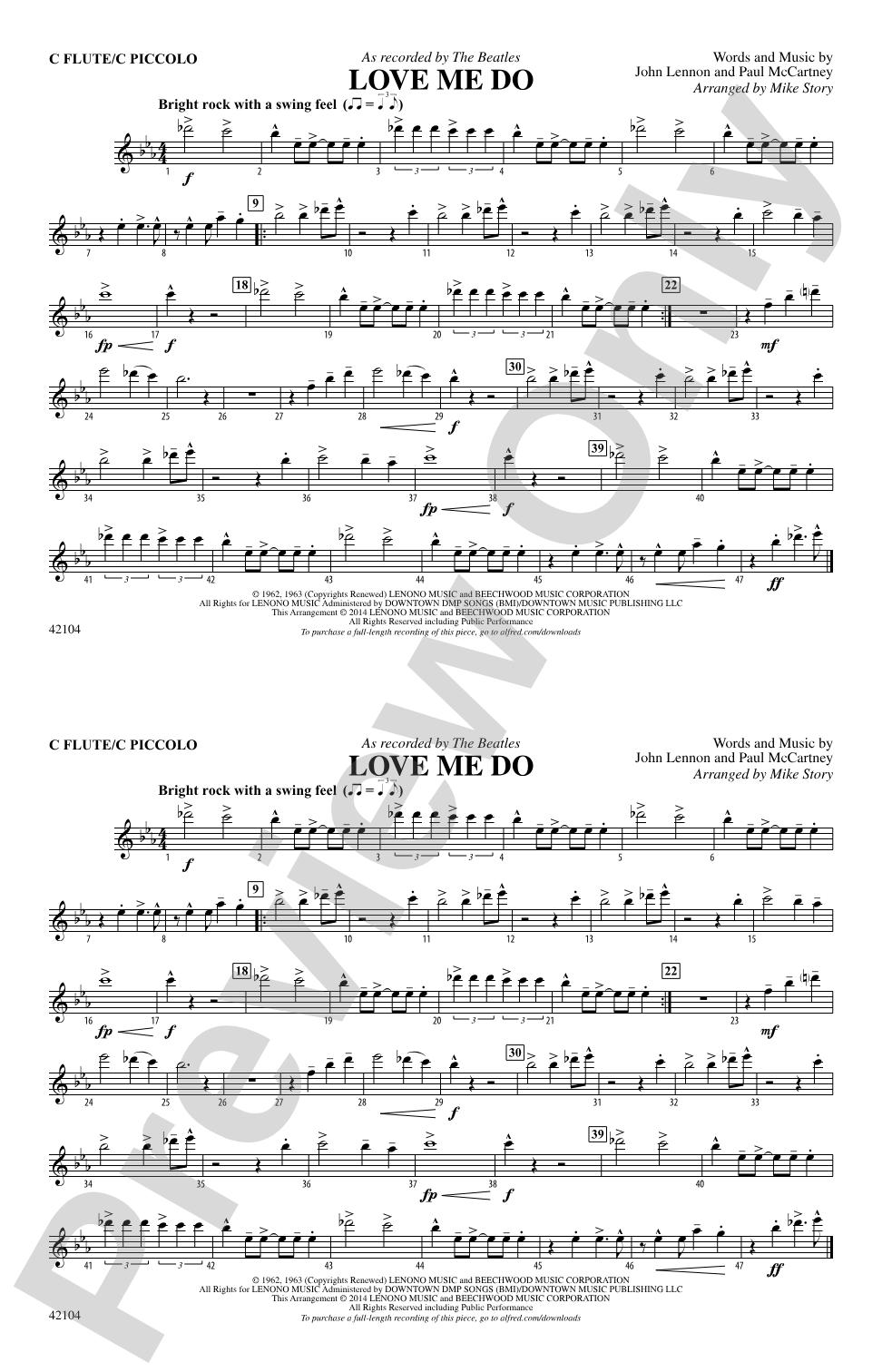 Love Me Do: Flute