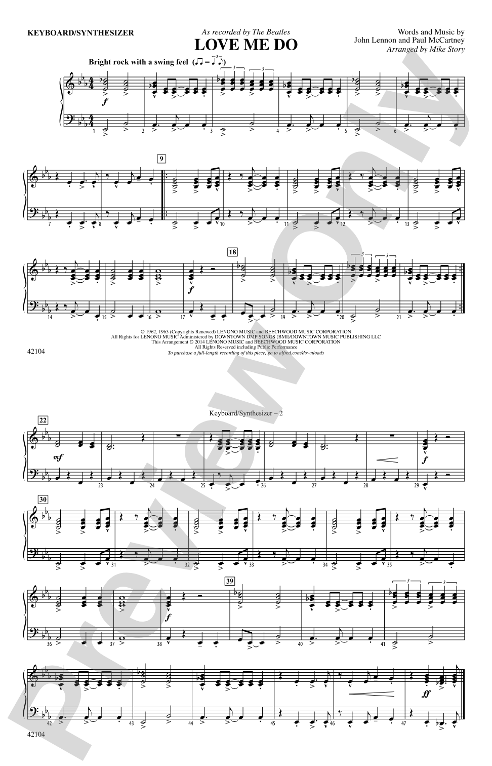 Love Me Do: Piano Accompaniment