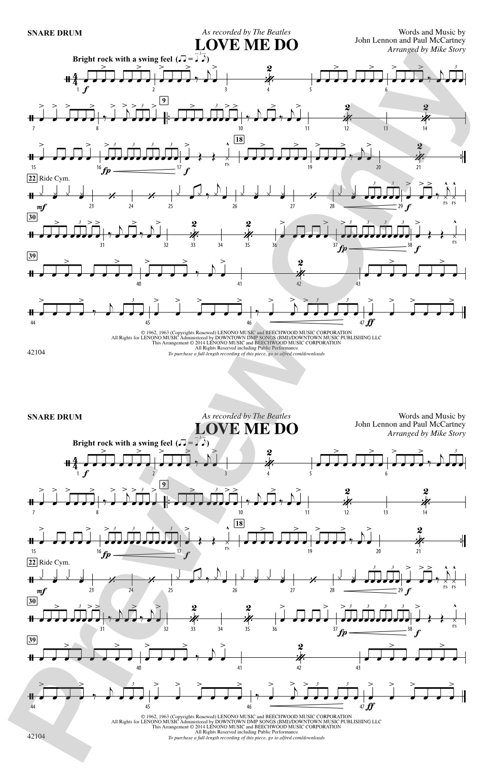 Love Me Do: Snare Drum