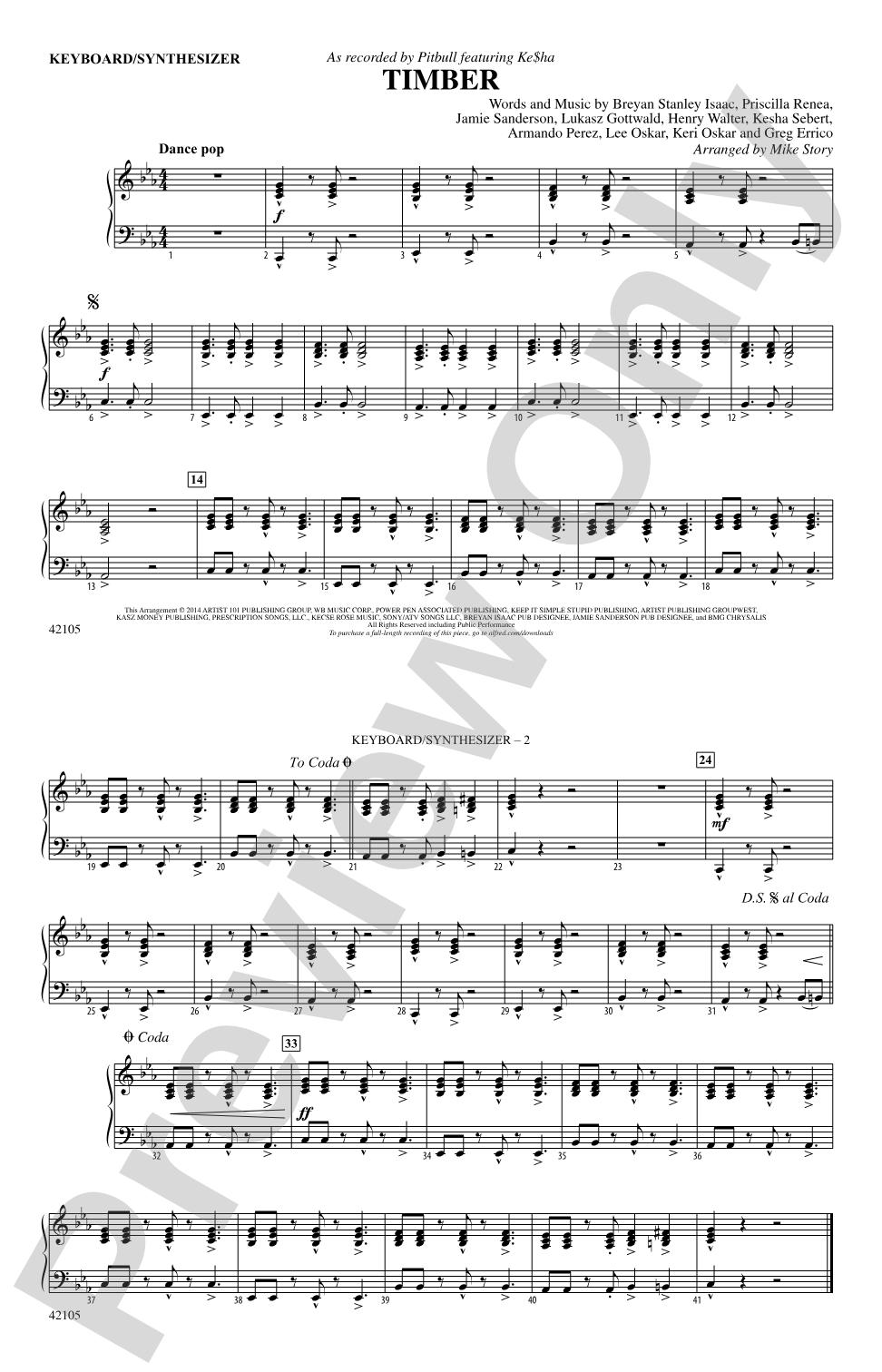 Timber: Piano Accompaniment