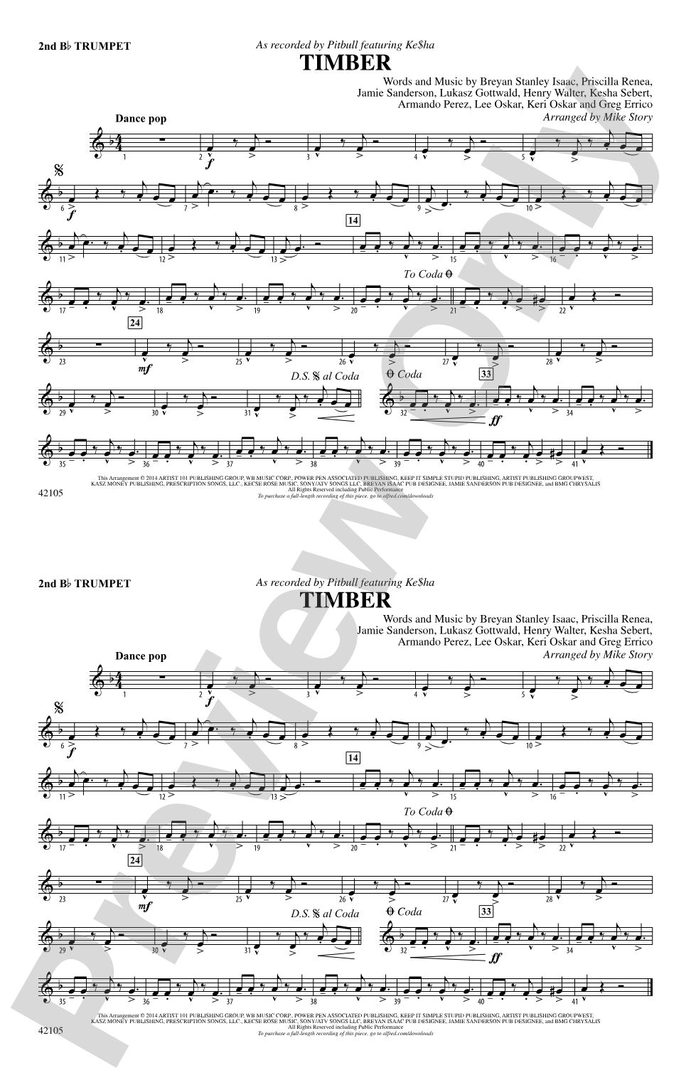 Timber: 2nd B-flat Trumpet