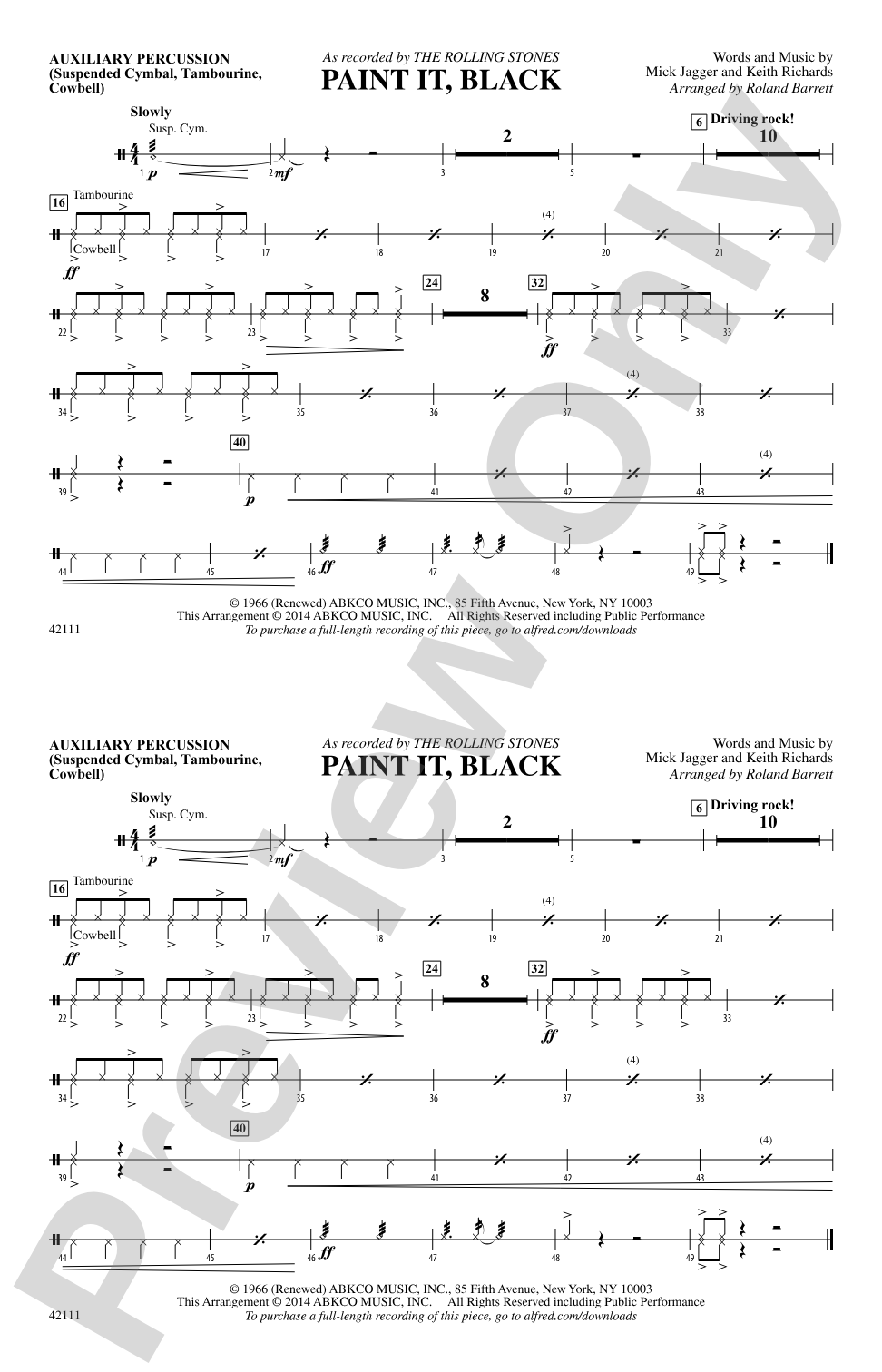 Paint It, Black: Auxiliary Percussion