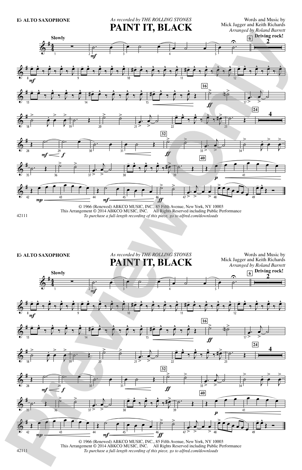 Paint It, Black: E-flat Alto Saxophone