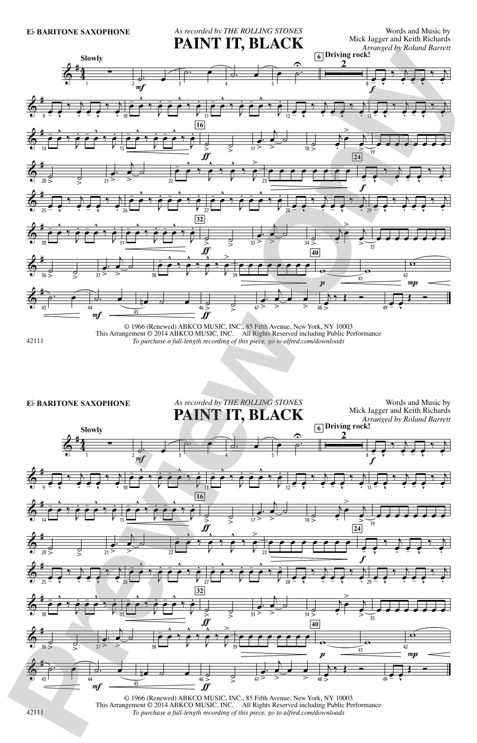 Paint It, Black: E-flat Baritone Saxophone
