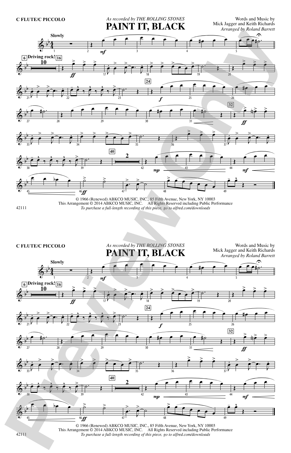 Paint It, Black: Flute