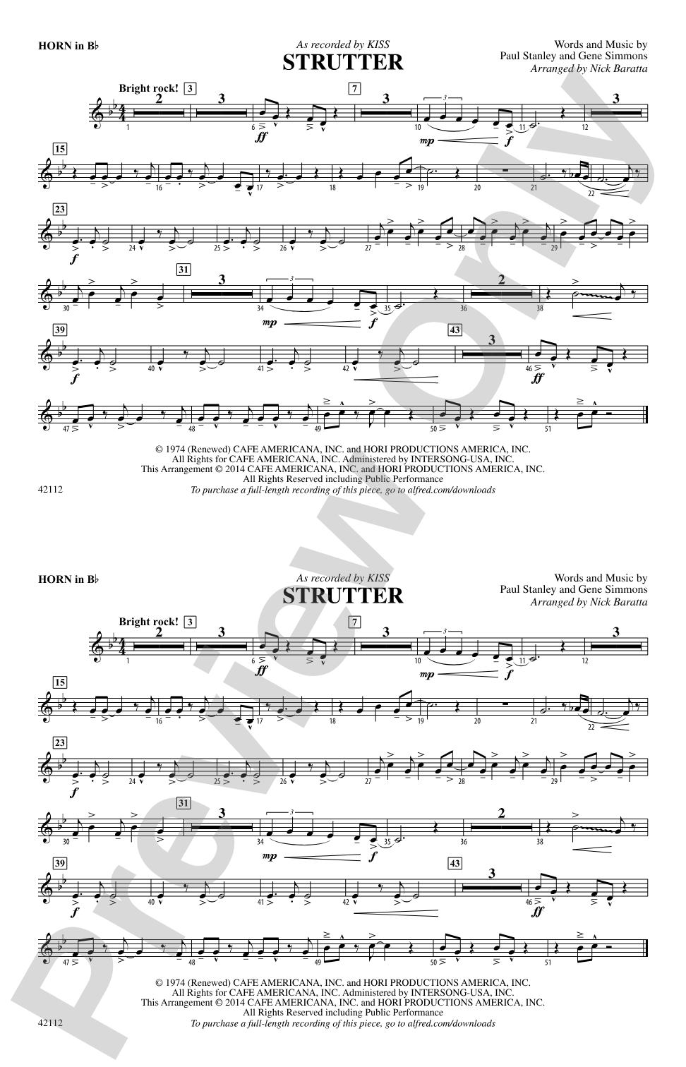 Strutter: Horn in B flat