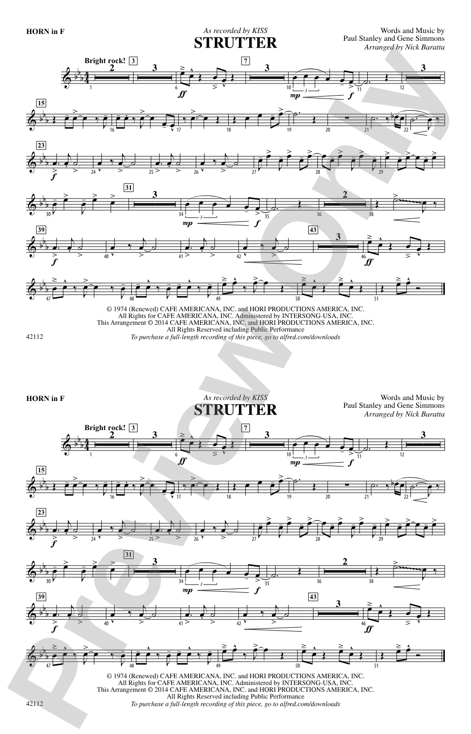 Strutter: 1st F Horn
