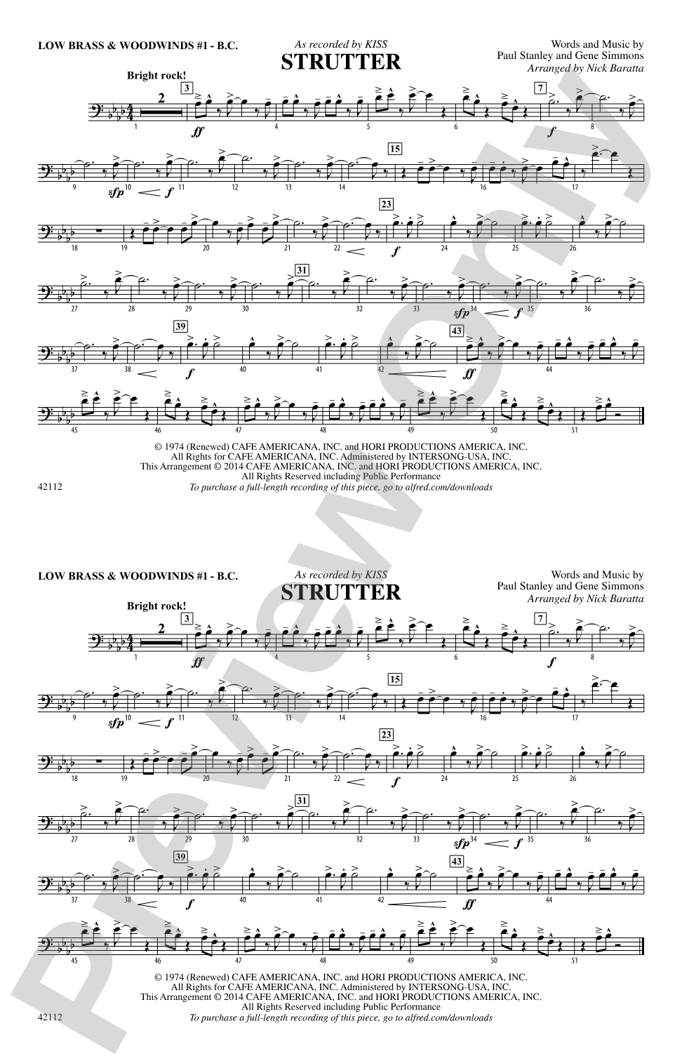 Strutter: Low Brass & Woodwinds #1 - Bass Clef