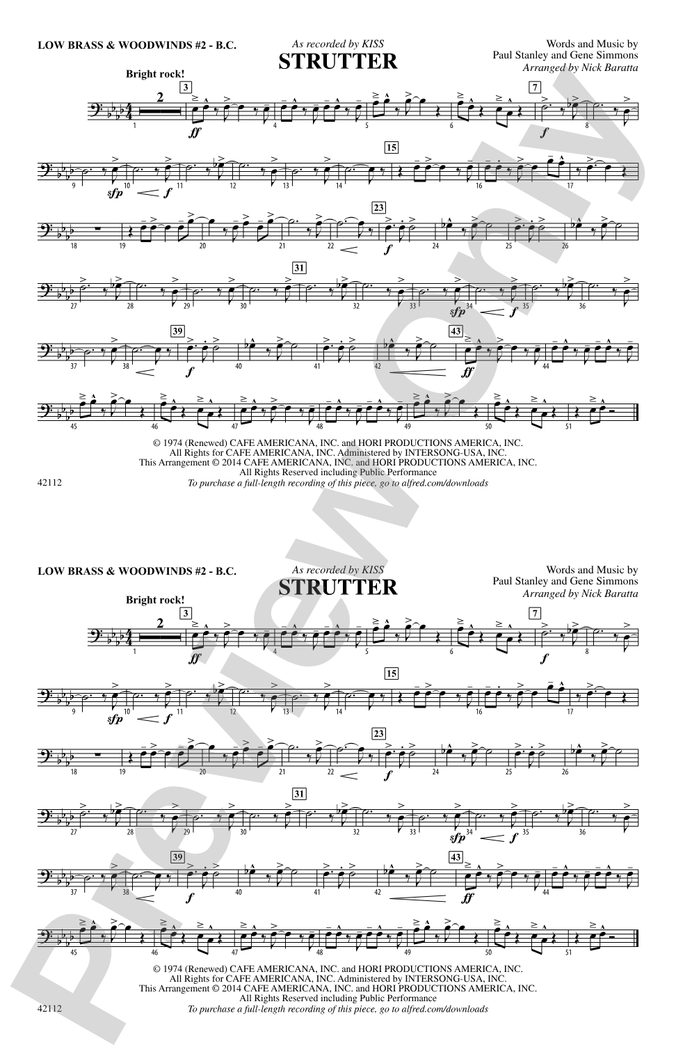 Strutter: Low Brass & Woodwinds #2 - Bass Clef