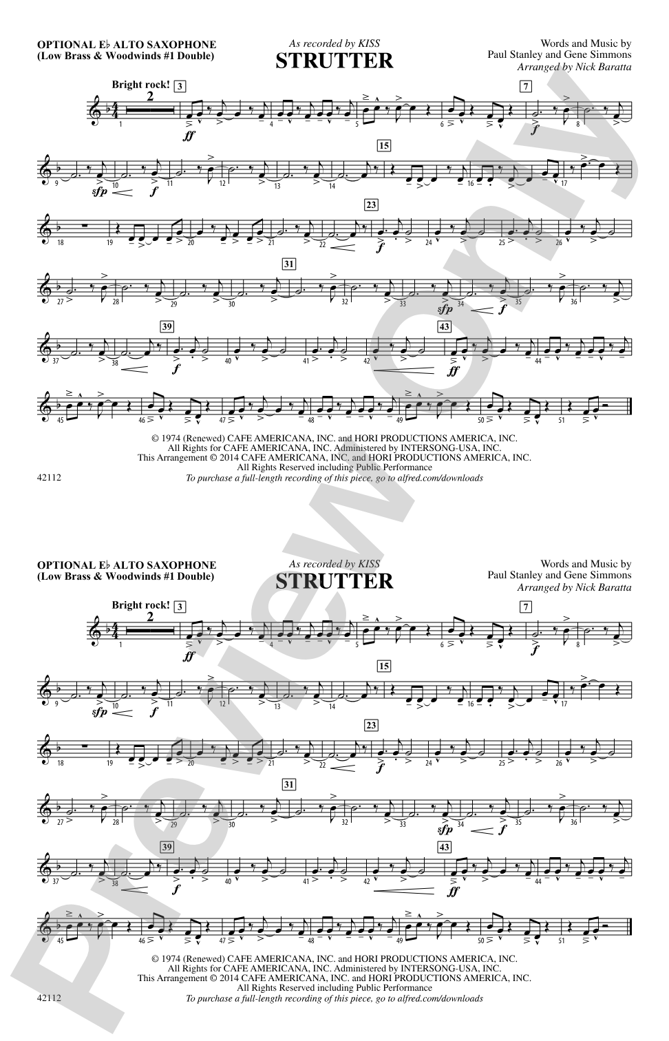 Strutter: Optional Alto Sax