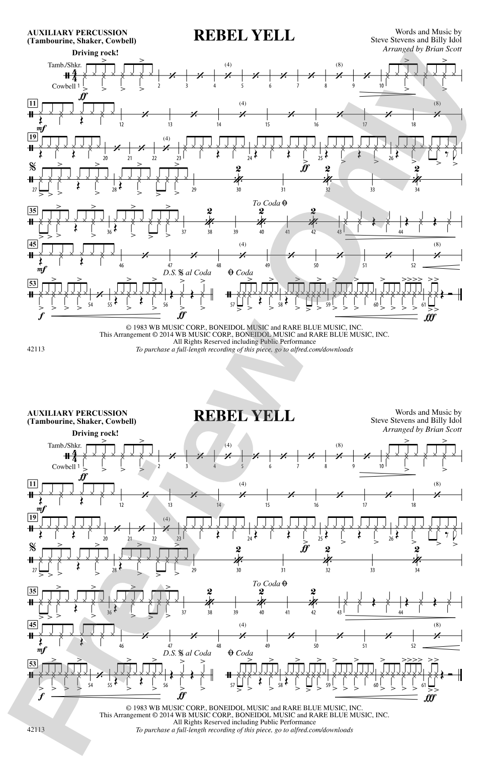 Rebel Yell: Auxiliary Percussion