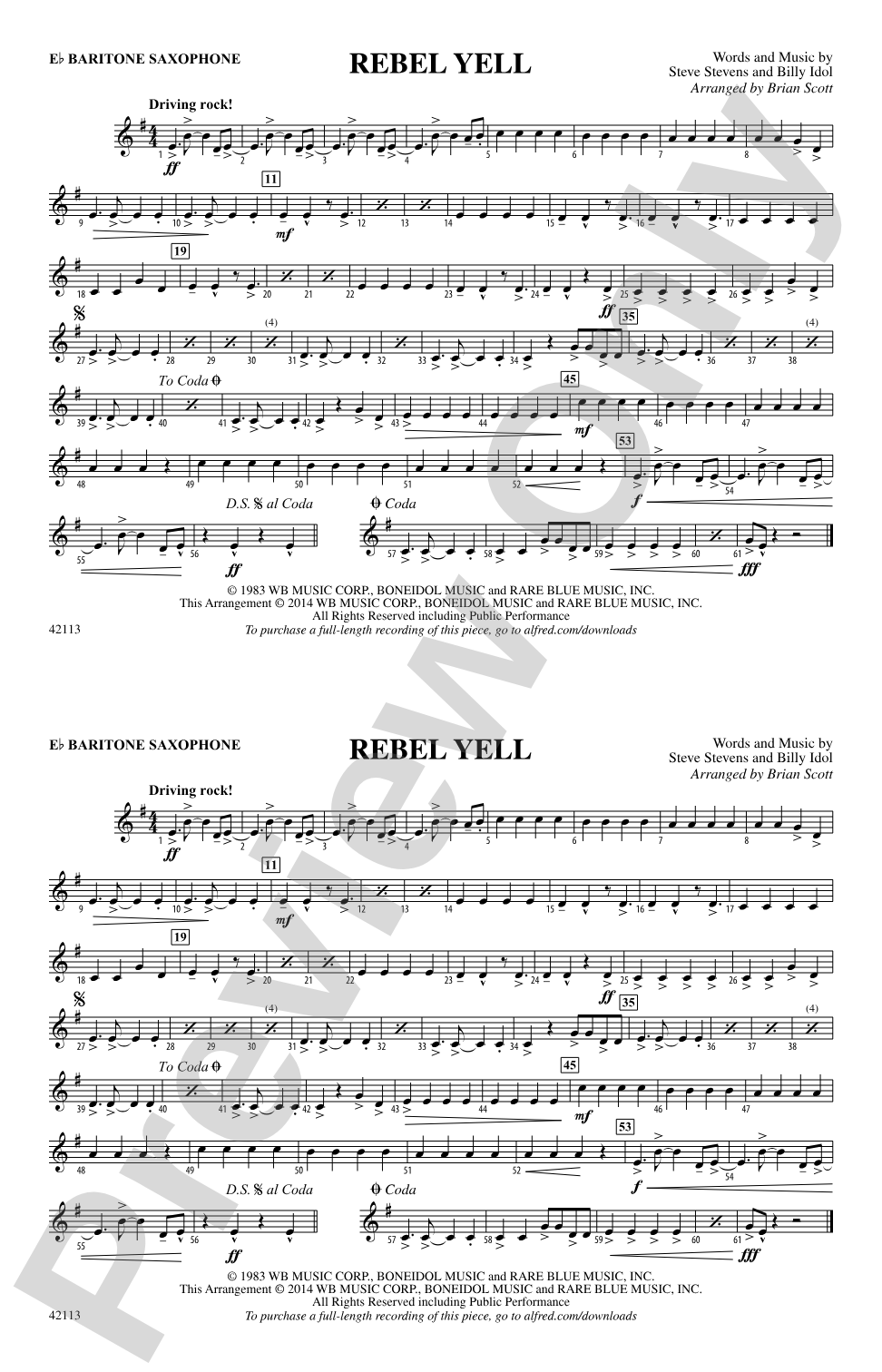 Rebel Yell: E-flat Baritone Saxophone